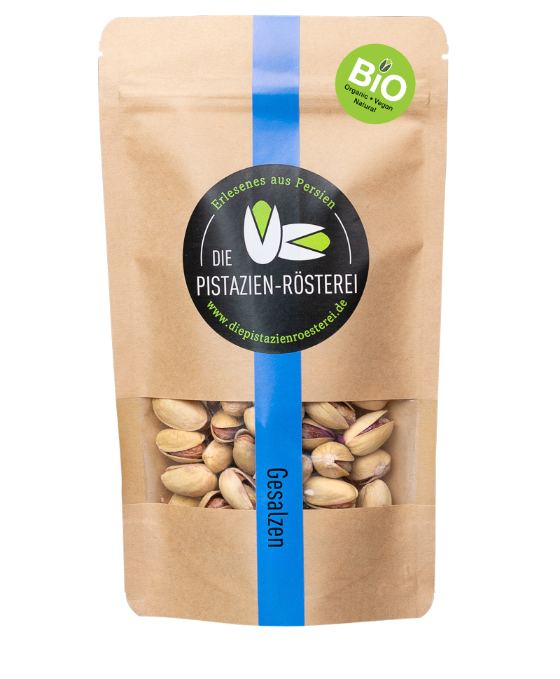 Geröstete Bio-Pistazien gesalzen — Verpackung