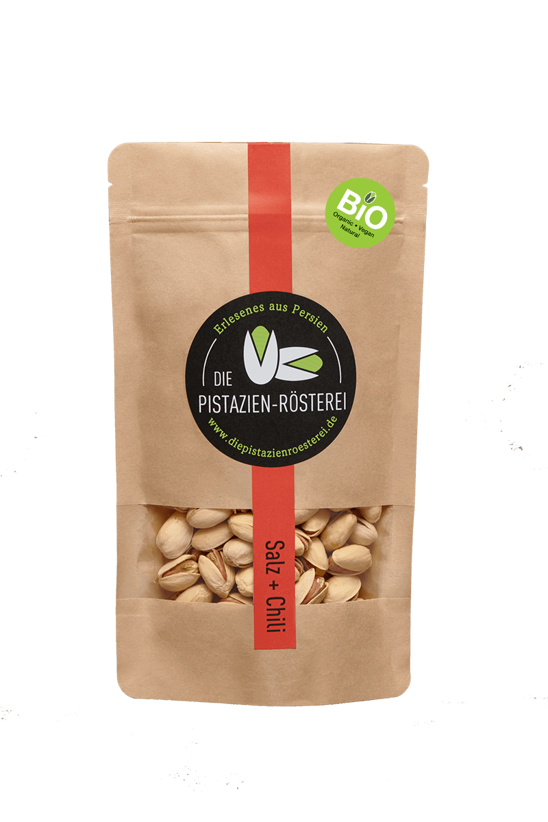 Geröstete Bio-Pistazien mit Salz & Chili — Verpackung