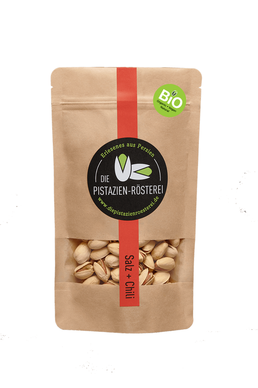 Geröstete Bio-Pistazien mit Salz & Chili — Verpackung