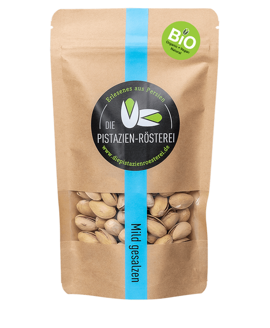 Geröstete Bio-Pistazien mild gesalzen — Verpackung