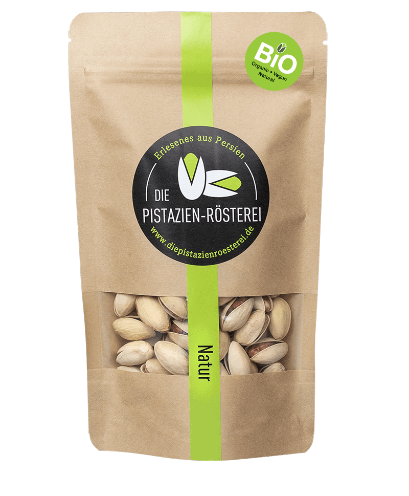 Getrocknete Bio-Pistazien naturbelassen — Verpackung